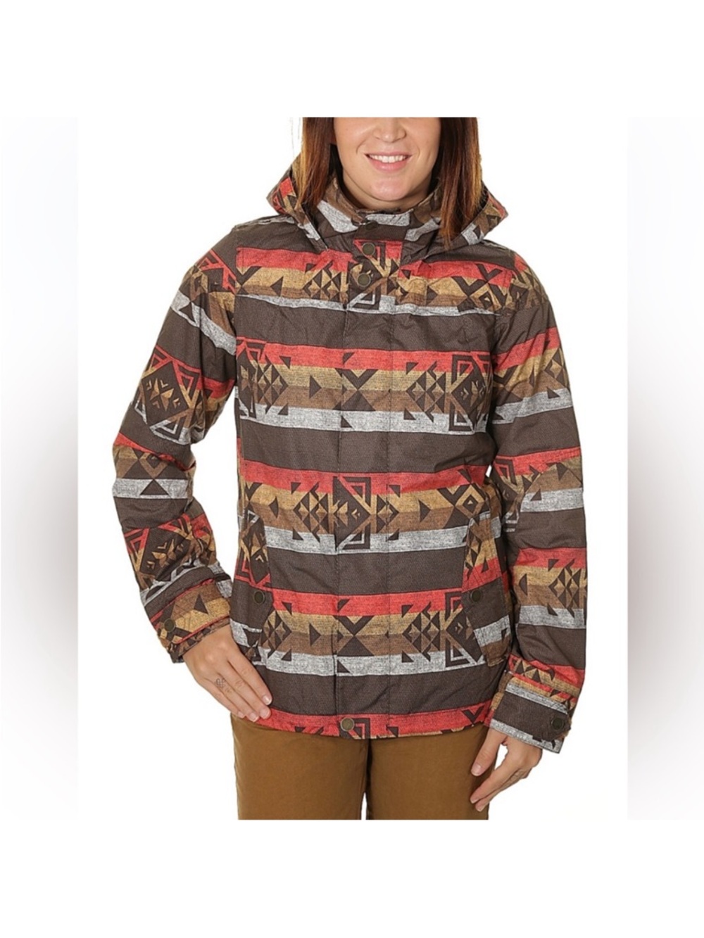 Burton Jet Set Snowboard / Ski Jacket in Mocha Navajo - Size Medium